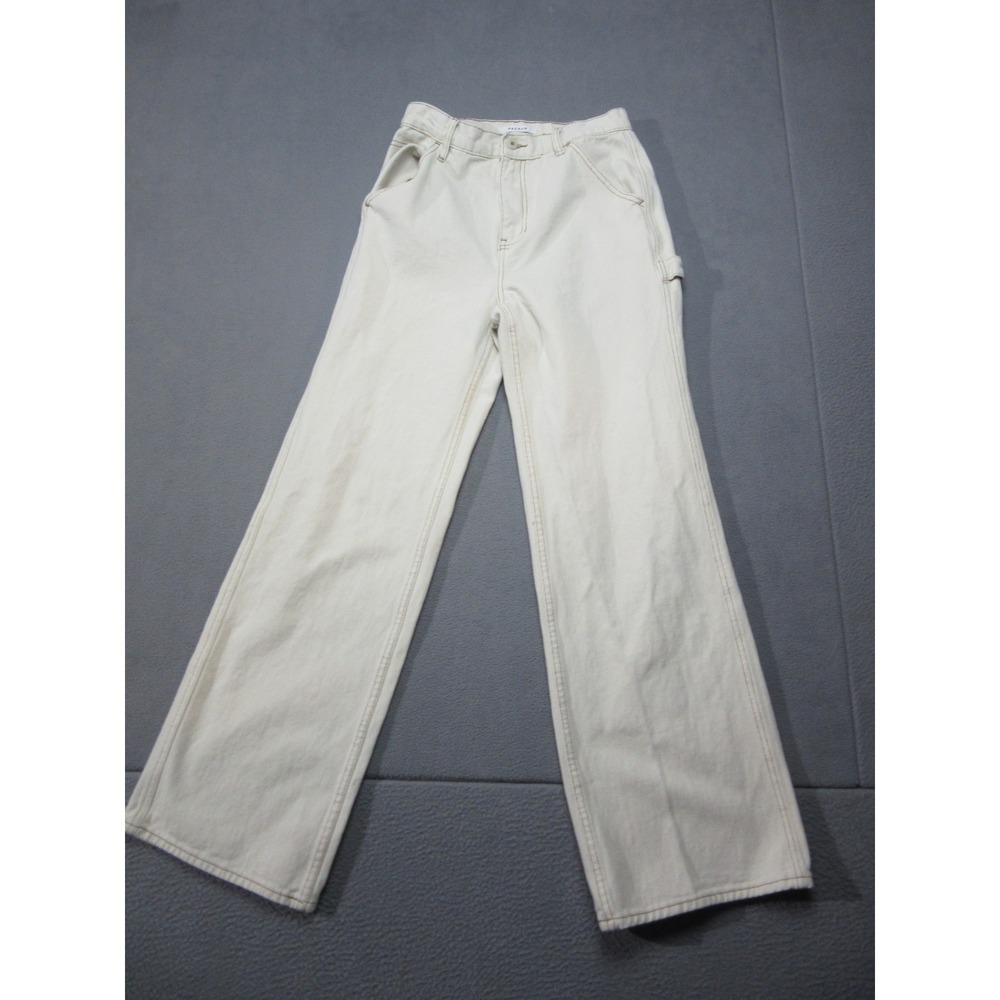 PacSun Jeans Womens 27 White Ultra High Rise Flare Carpenter Contrast Stitch